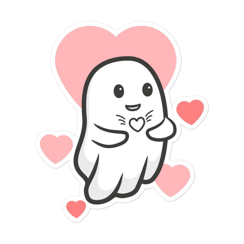 Boo Hearts Sticker - flat front