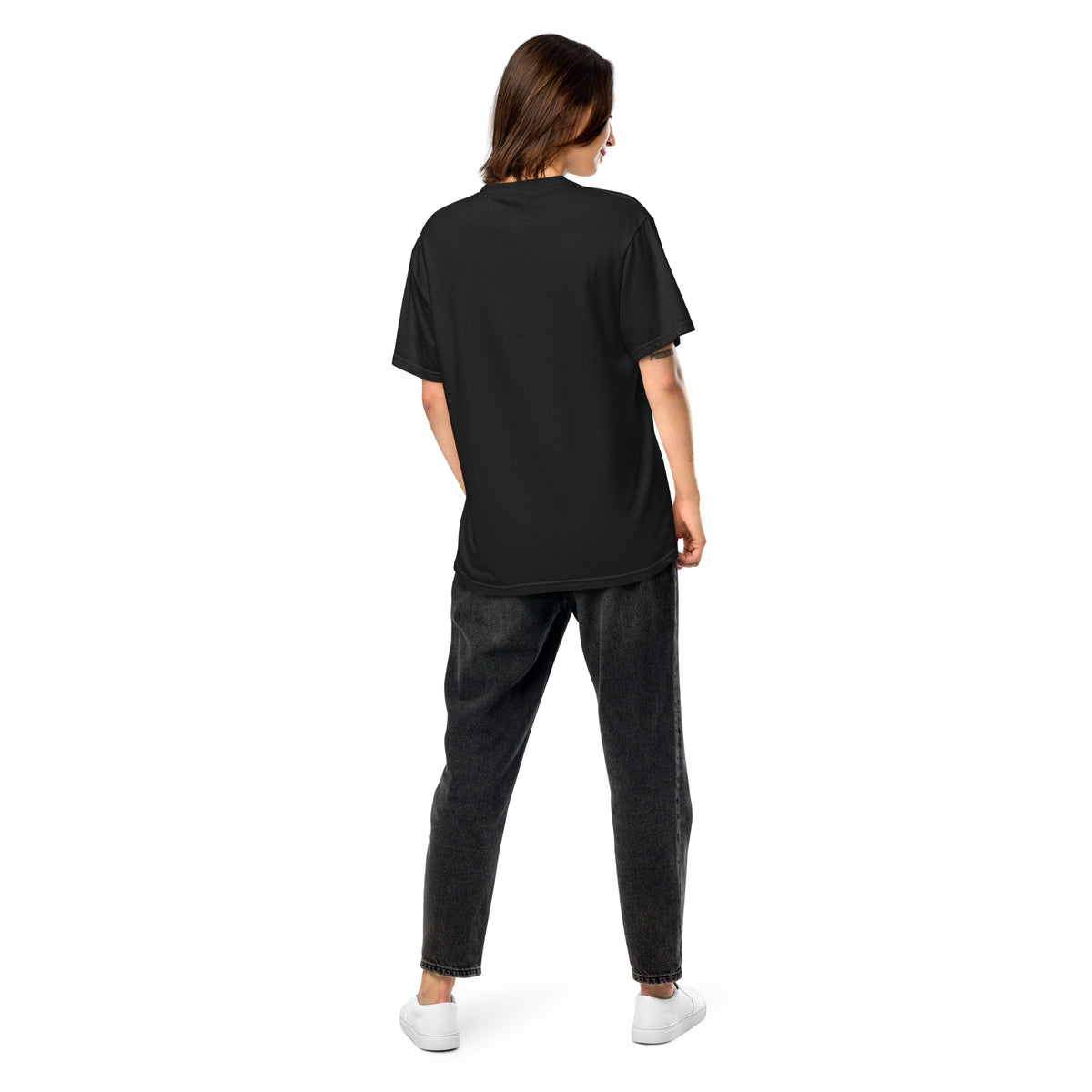 Kibu Classic Tee - Black, back on model
