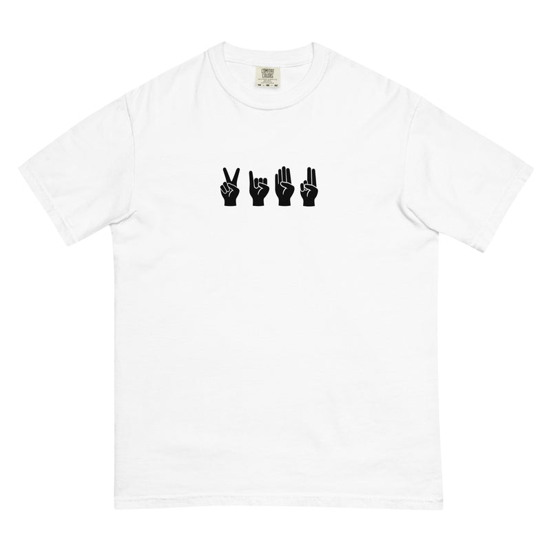 Sign Language Tee - White, flat front