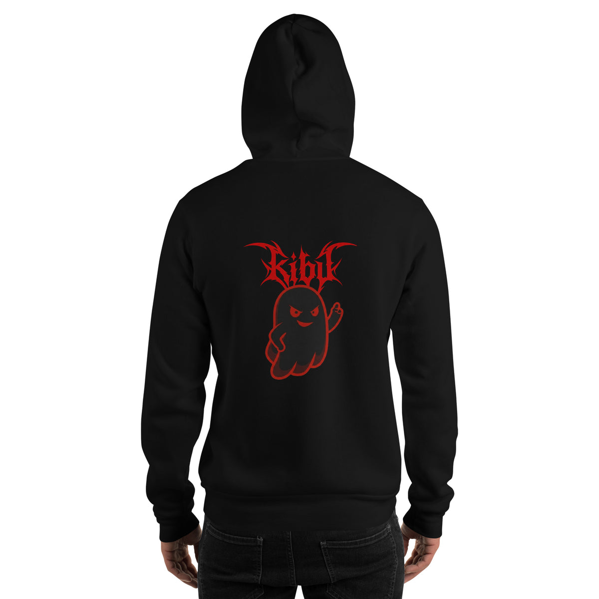 Evil Boo Hoodie - Black, back on model