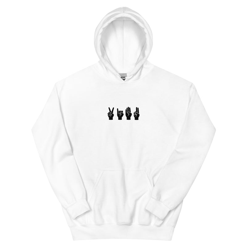 Sign Language Hoodie - White, flat front