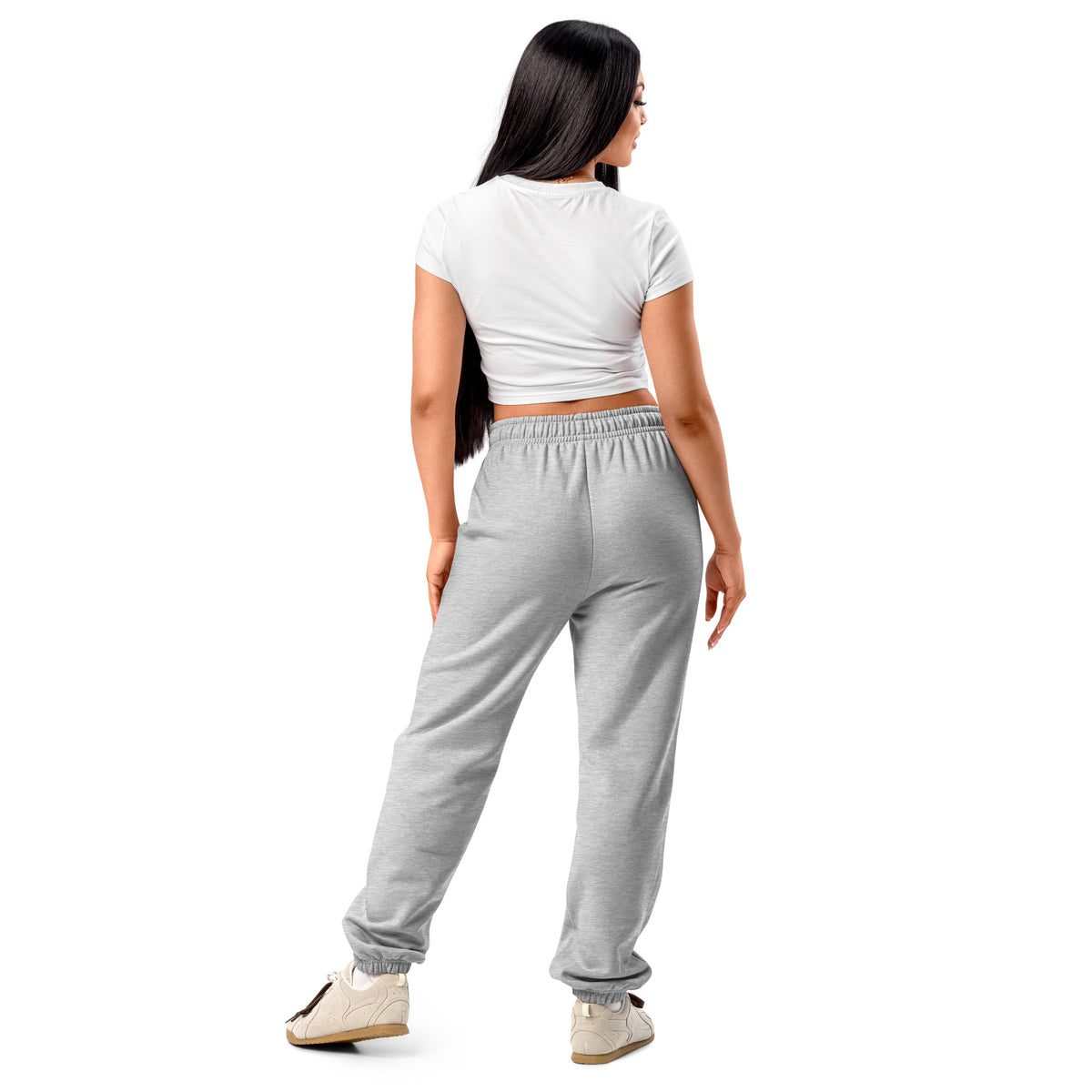 Kibu Joggers - Athletic Heather, back on model